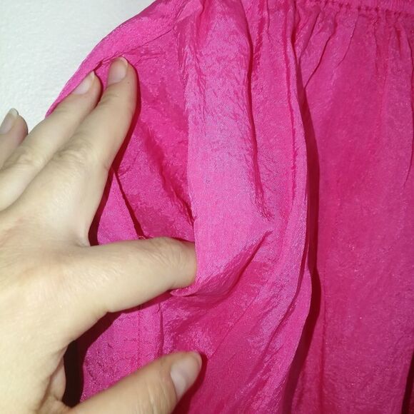 VINTAGE Y2K Bubble Pink Satin Light Silky High-rise Tapered Trouser Pants Small - Picture 5 of 14